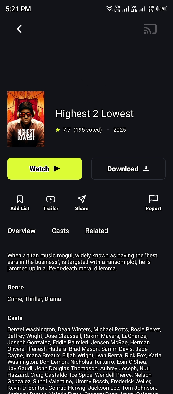 Highest 2 Lowest Movie on On Stream