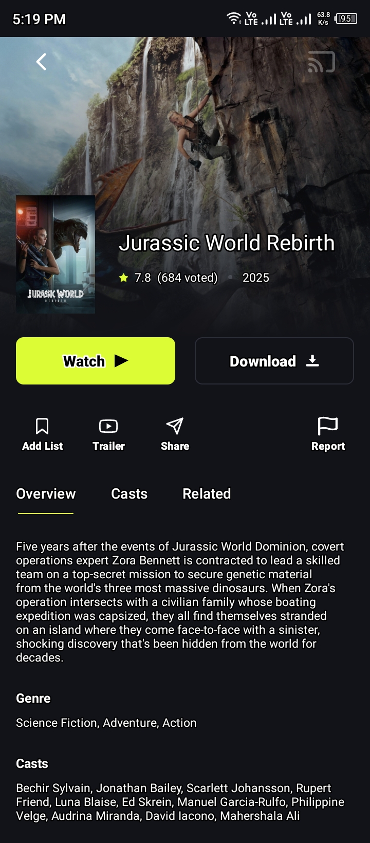 Jurassic World Rebirth Movie on On Stream