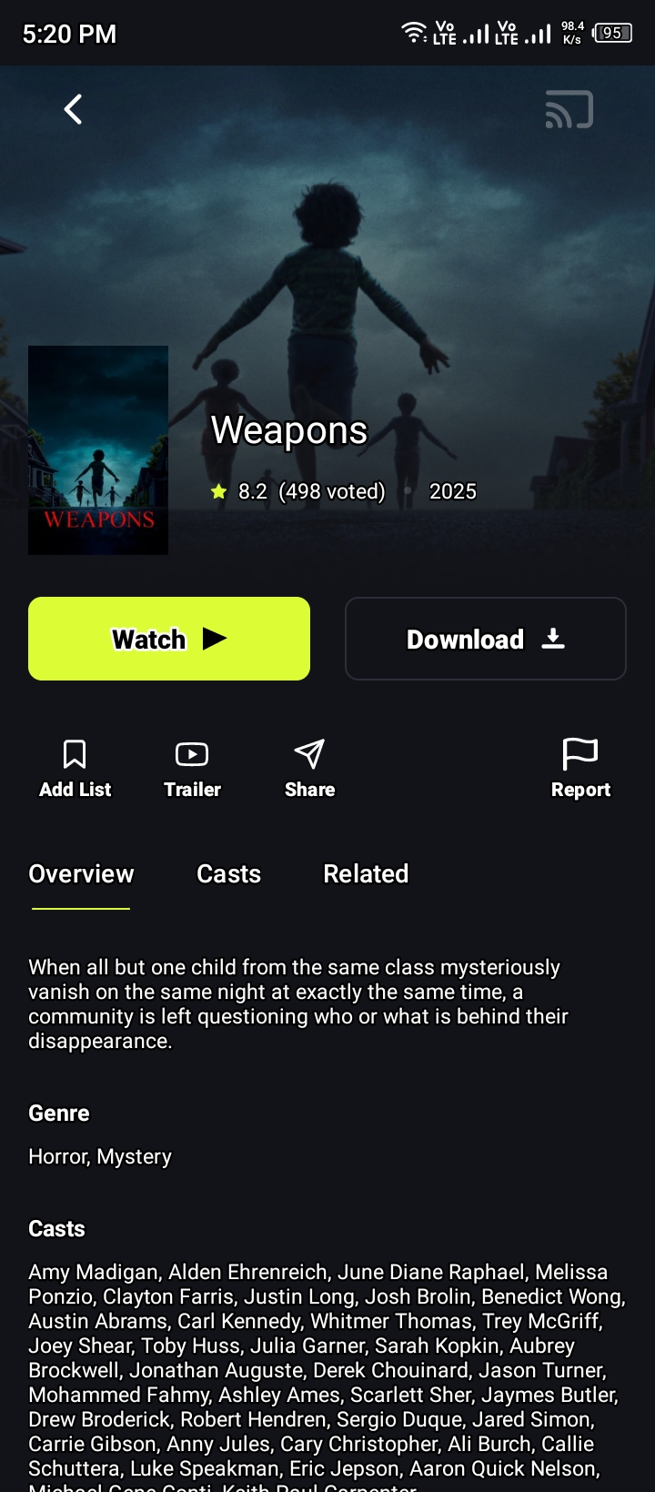 Weapons Movie on On Stream