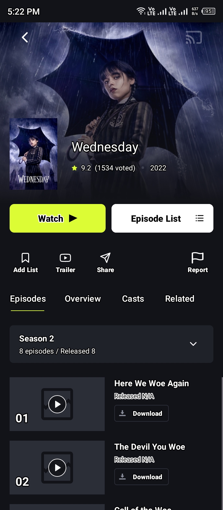 Wednesday Movie on On Stream